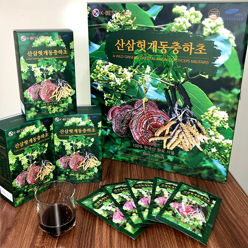 Nước mát gan sâm đen đông trùng